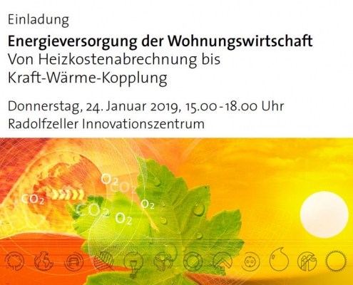 Klimaschutz Konkret Flyer für Veranstaltung "Energieversorgung der Wohnungswirtschat"